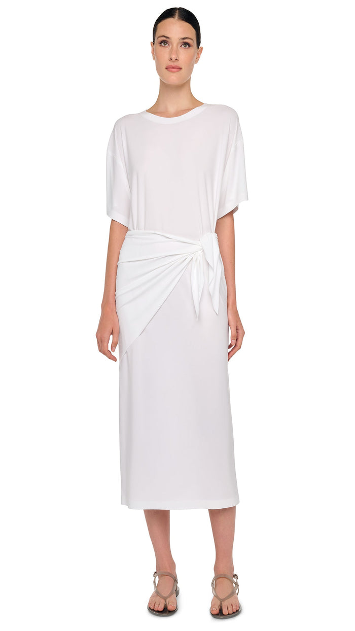 norma kamali SHORT SLEEVE BOXY DRESS TO MIDCALF