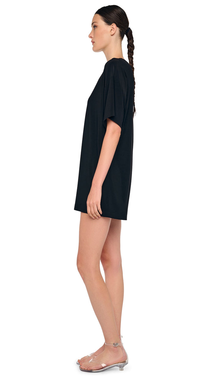 Norma Kamali SHORT SLEEVE BOXY MINI DRESS