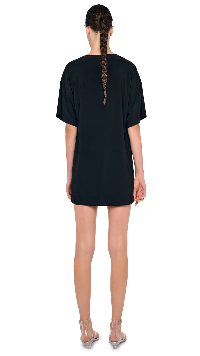 Norma Kamali SHORT SLEEVE BOXY MINI DRESS