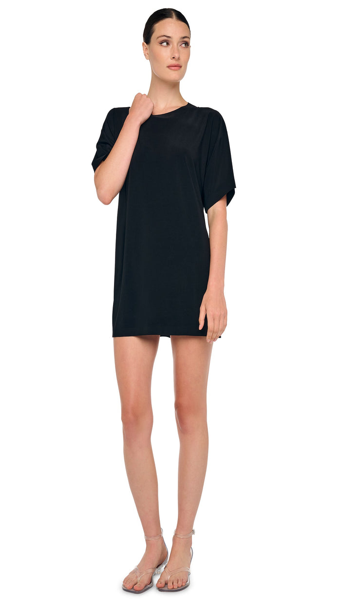 Norma Kamali SHORT SLEEVE BOXY MINI DRESS