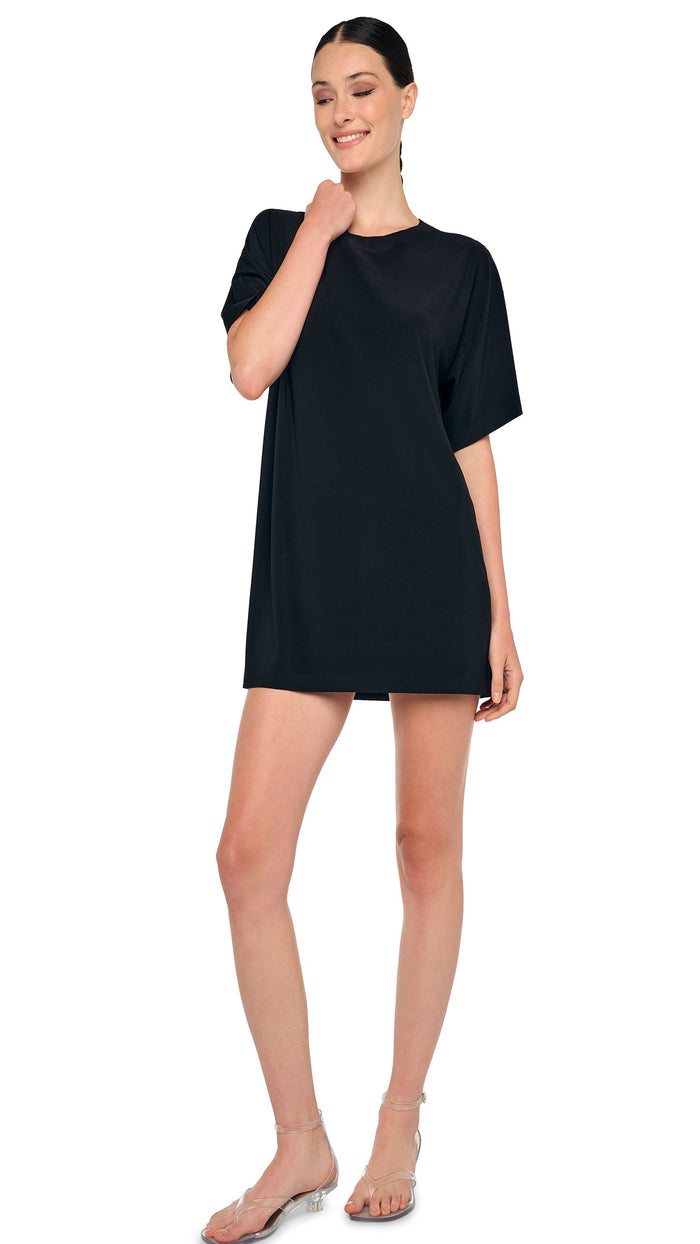 norma kamali SHORT SLEEVE BOXY MINI DRESS