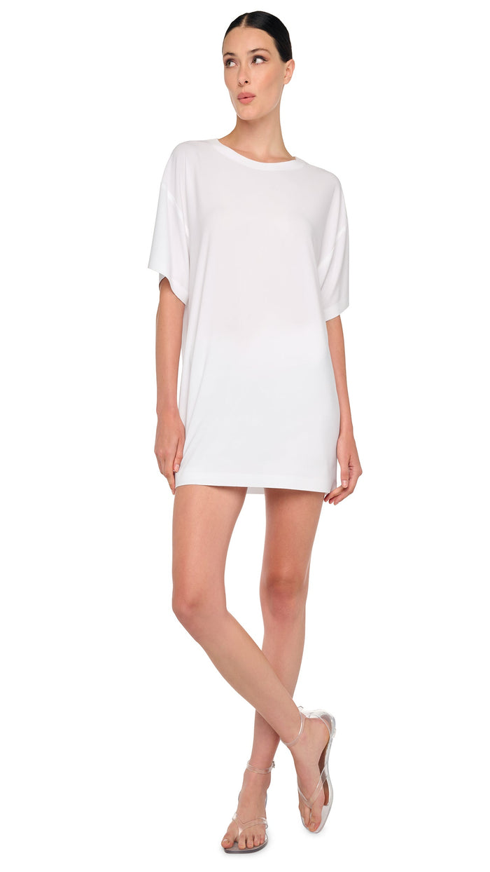 norma kamali SHORT SLEEVE BOXY MINI DRESS