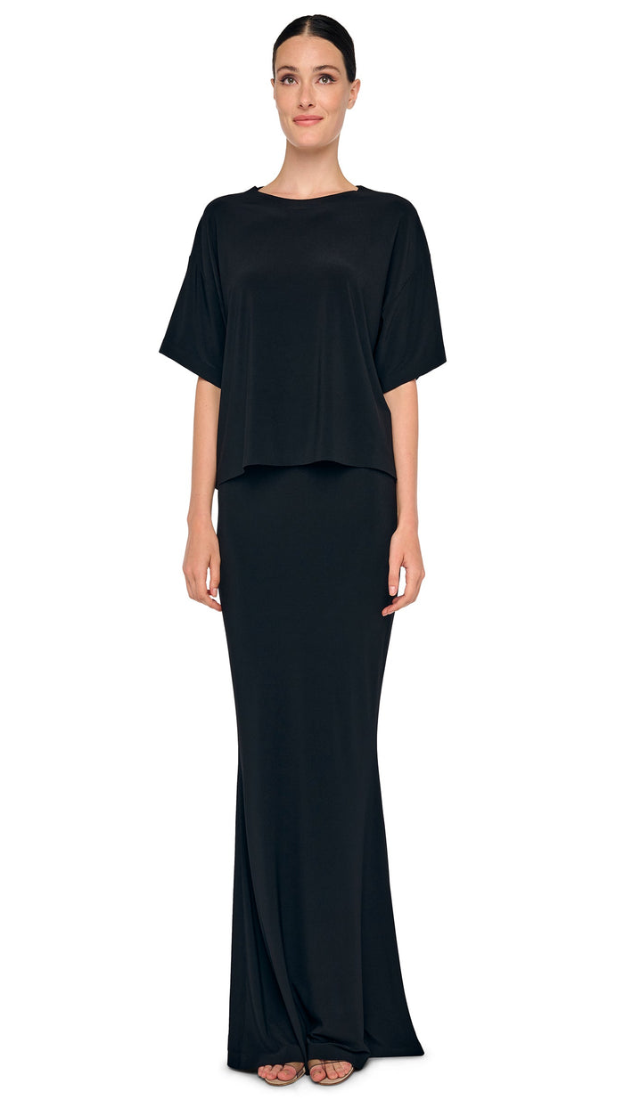 norma kamali SHORT SLEEVE BOXY T