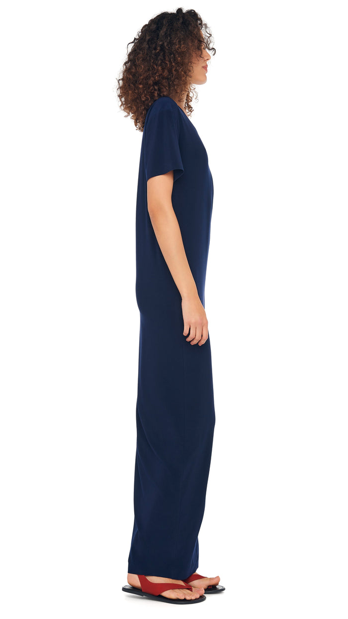 Norma Kamali SHORT SLEEVE SIDE SLIT GOWN