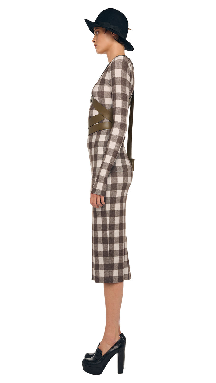 Norma Kamali SHOULDER PAD LONG SLEEVE CREW TOP