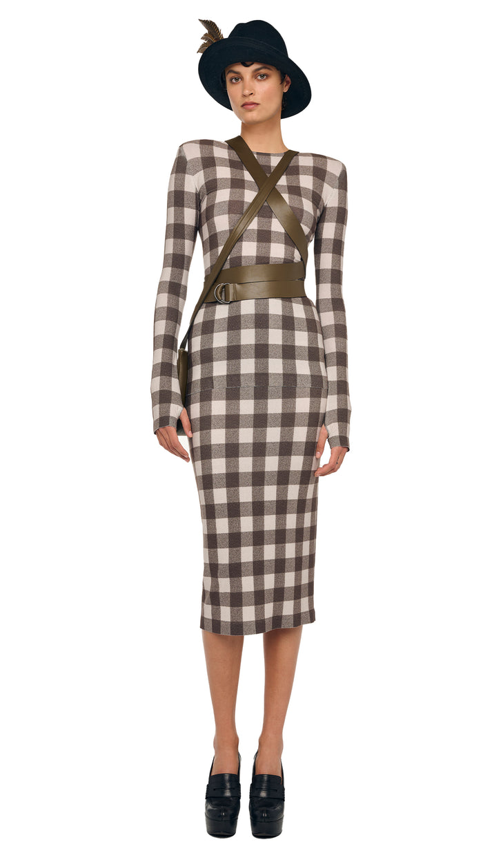 norma kamali SHOULDER PAD LONG SLEEVE CREW TOP