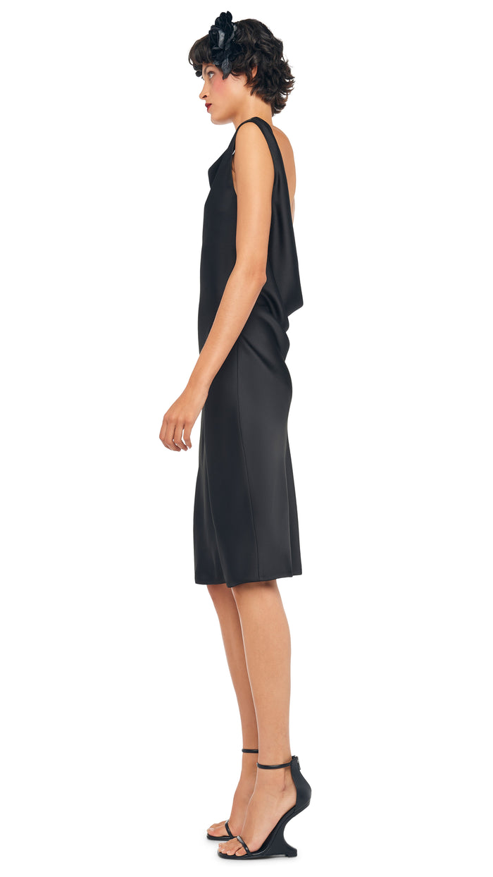 Norma Kamali SLEEVELESS LOW BACK DRAPE DRESS