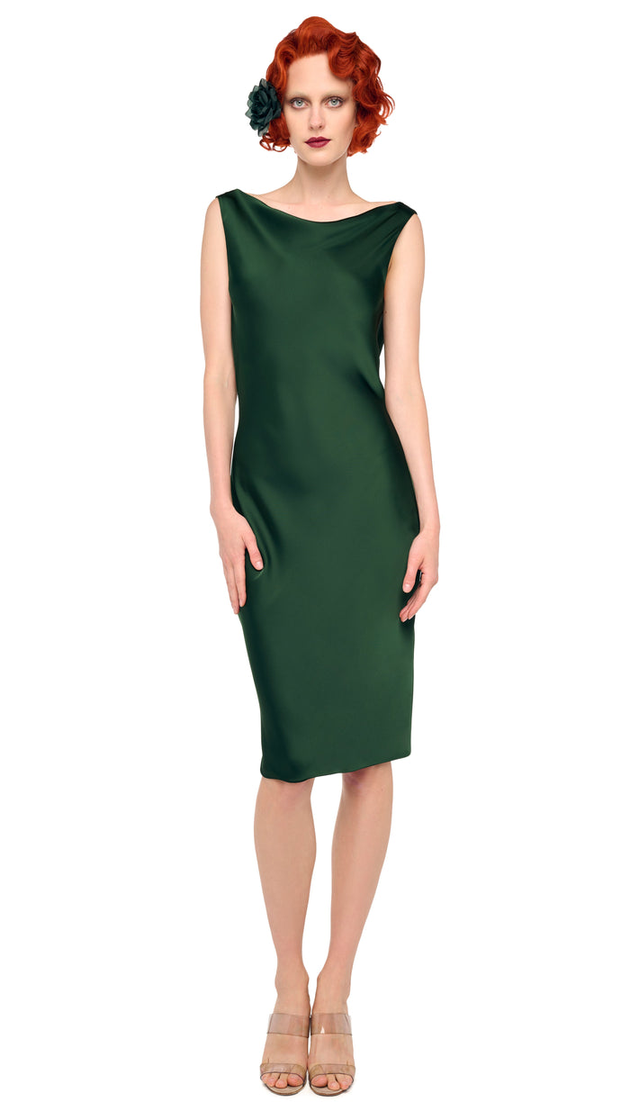 Norma Kamali SLEEVELESS LOW BACK DRAPE DRESS