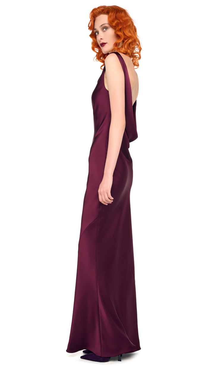 Norma Kamali SLEEVELESS LOW BACK DRAPE GOWN