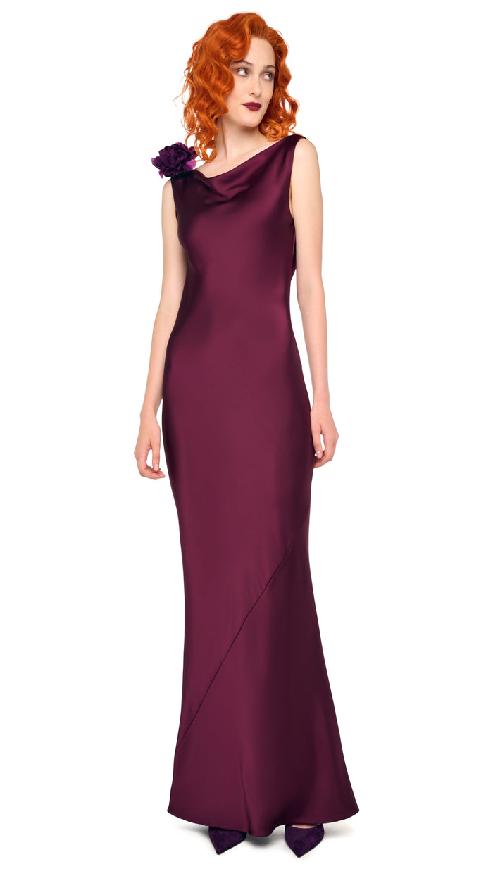 Norma Kamali SLEEVELESS LOW BACK DRAPE GOWN