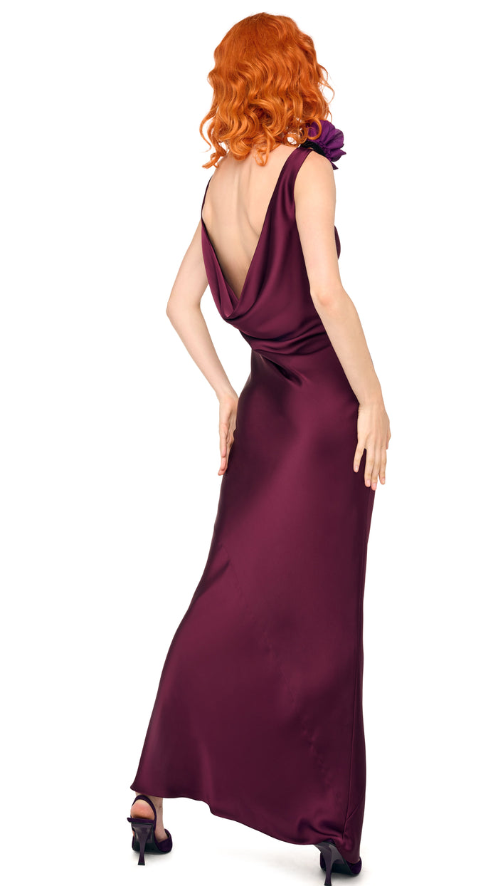 Norma Kamali SLEEVELESS LOW BACK DRAPE GOWN