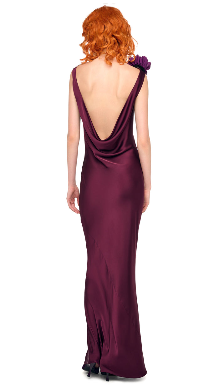 norma kamali SLEEVELESS LOW BACK DRAPE GOWN