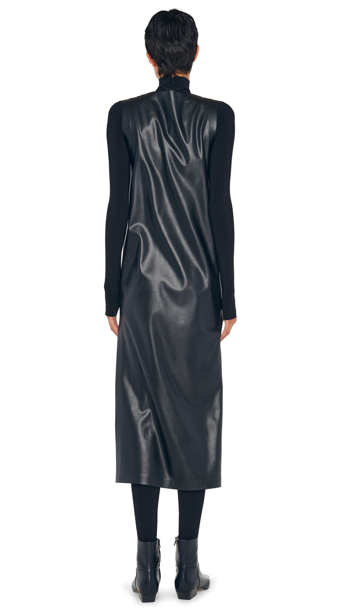 Norma Kamali SLEEVELESS TAILORED SIDE SLIT DRESS