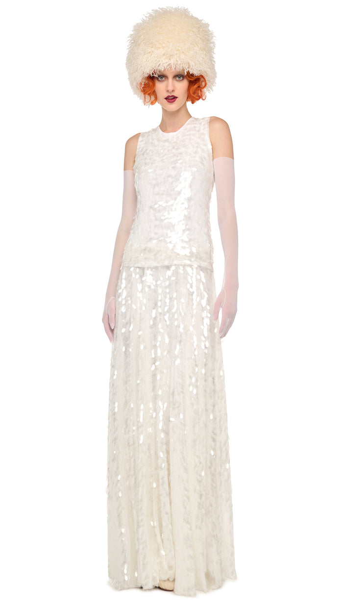 norma kamali SLEEVELESS TOP / LONG FLARED GOWN