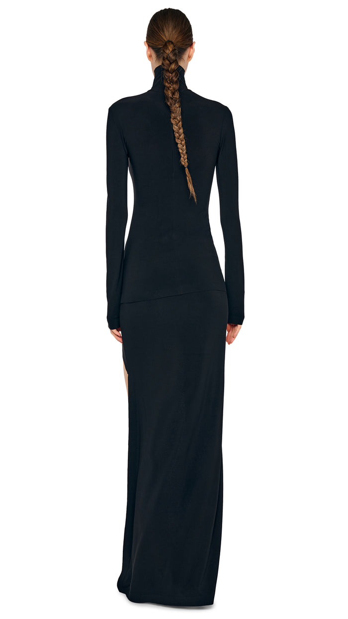 Norma Kamali SLIM FIT LONG SLEEVE TURTLE TOP