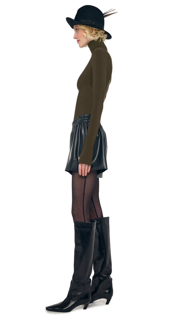 Norma Kamali SLIM FIT LONG SLEEVE TURTLE TOP