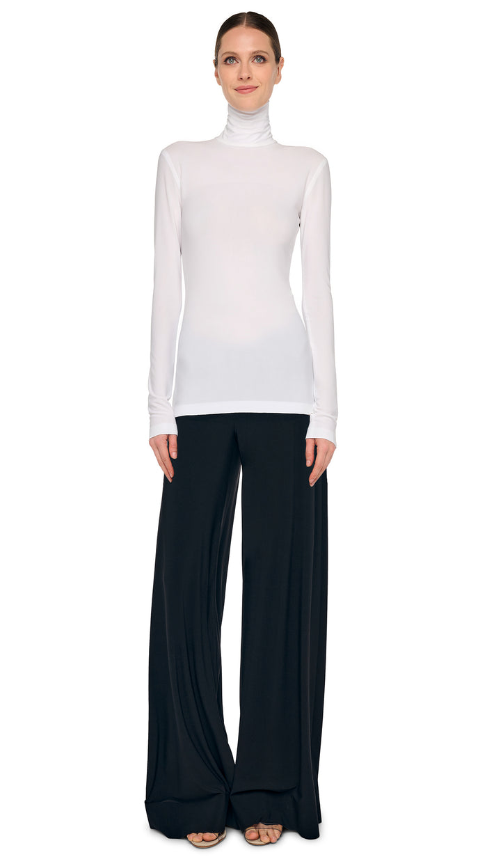 Norma Kamali SLIM FIT LONG SLEEVE TURTLE TOP