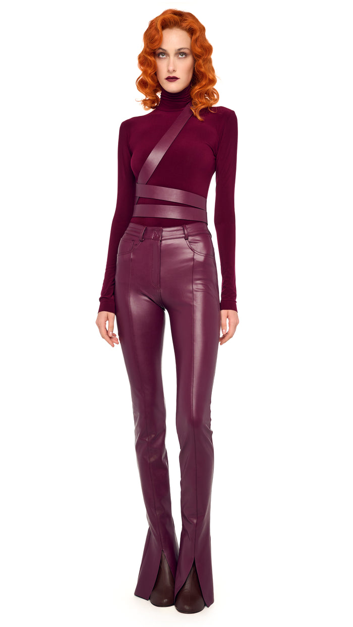 norma kamali SLIM FIT LONG SLEEVE TURTLE TOP