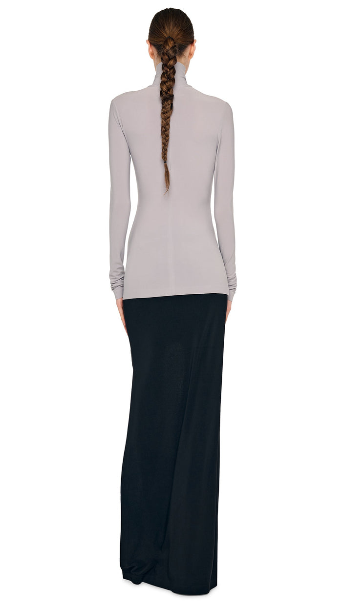 Norma Kamali SLIM FIT LONG SLEEVE TURTLE TOP