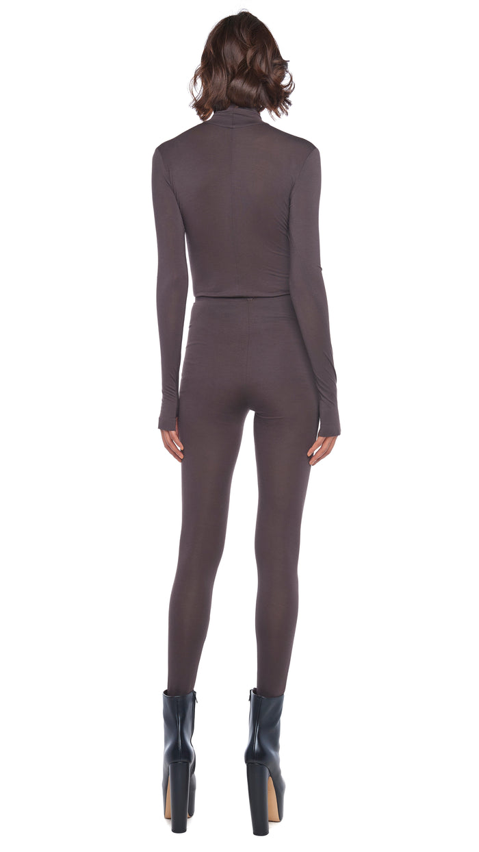 Norma Kamali SLIM FIT LONG SLEEVE TURTLE TOP