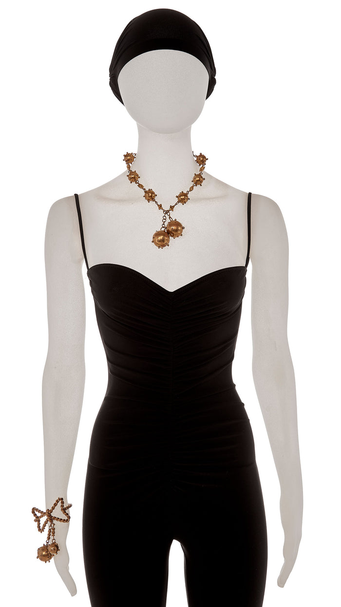 norma kamali SPIKE NECKLACE AND BOW SPIKE BANGLE