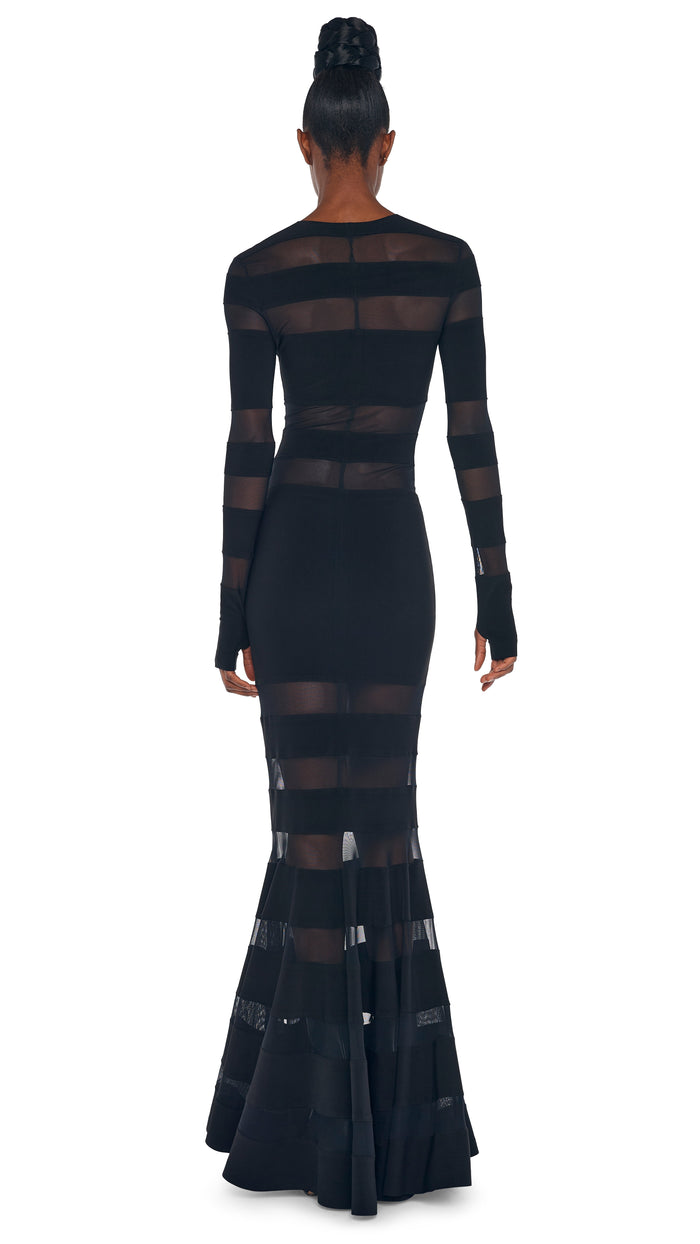Norma Kamali SPLICED DRESS FISHTAIL GOWN