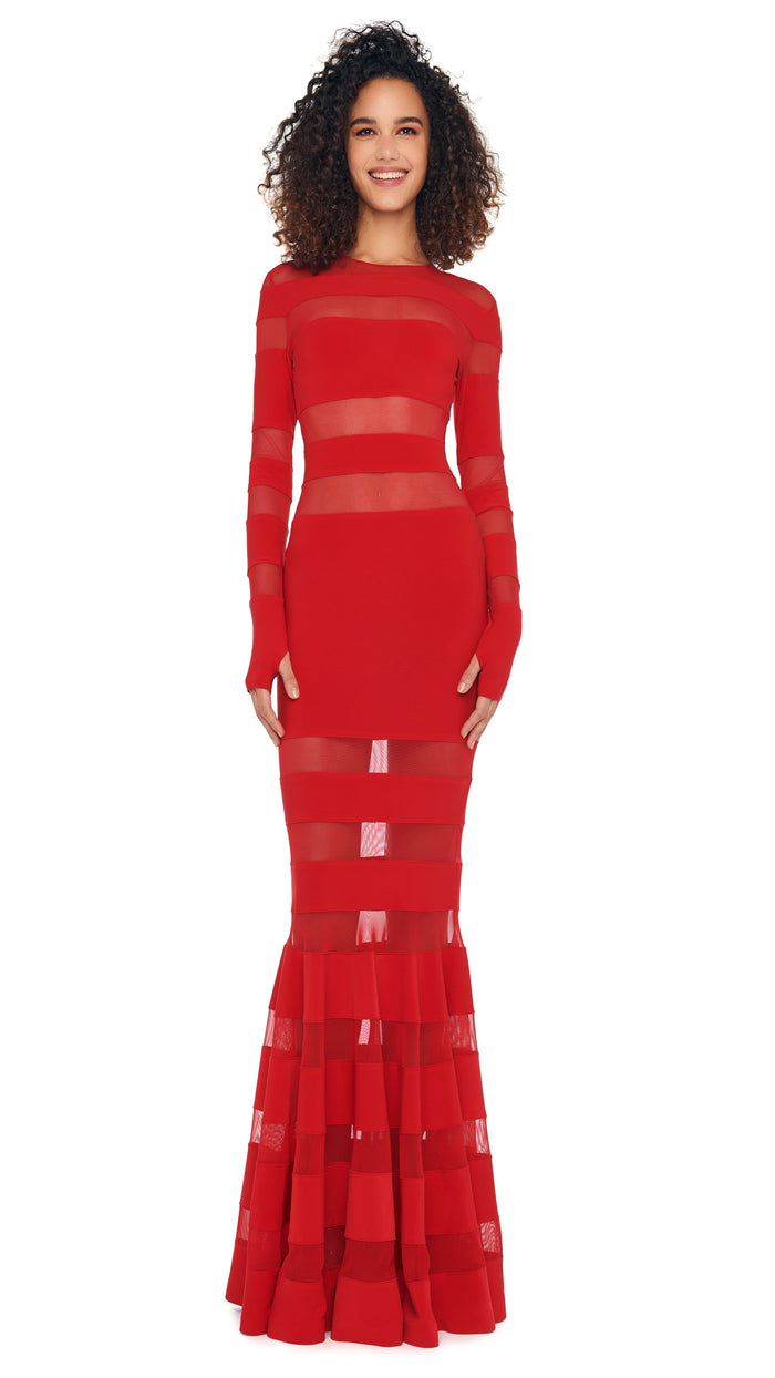 norma kamali SPLICED DRESS FISHTAIL GOWN