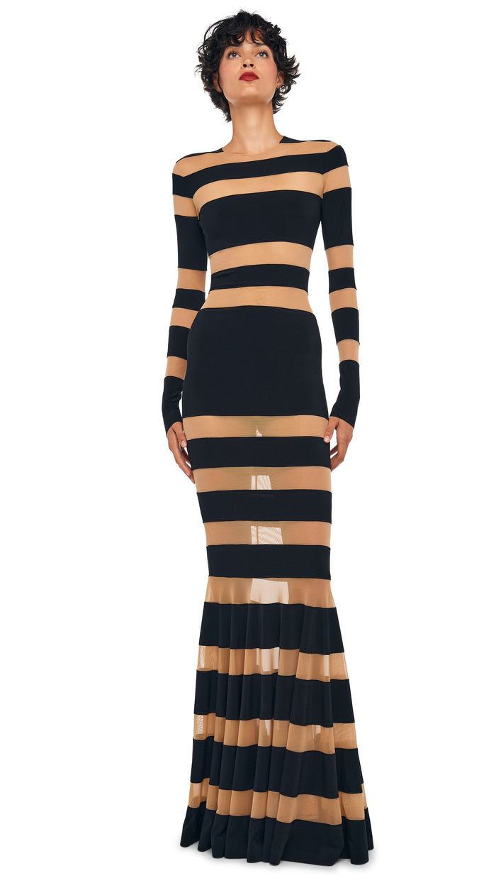 Norma Kamali SPLICED DRESS FISHTAIL GOWN