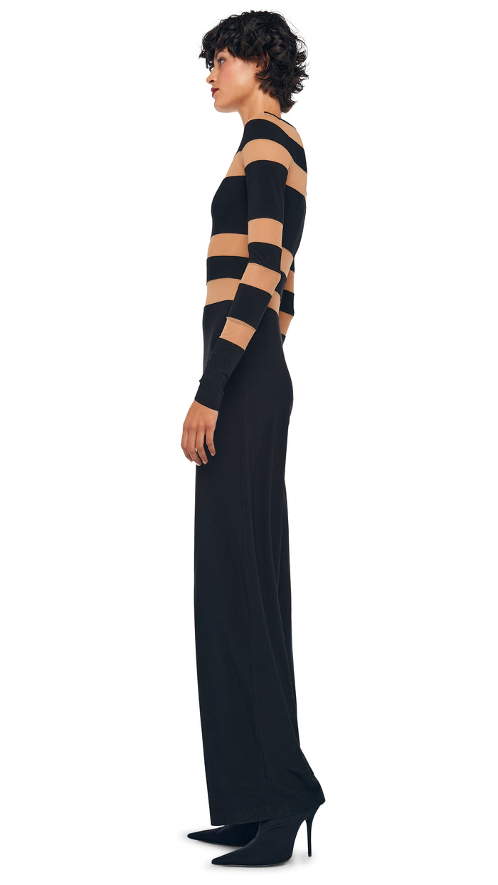 Norma Kamali SPLICED STRAIGHT LEG JUMPSUIT