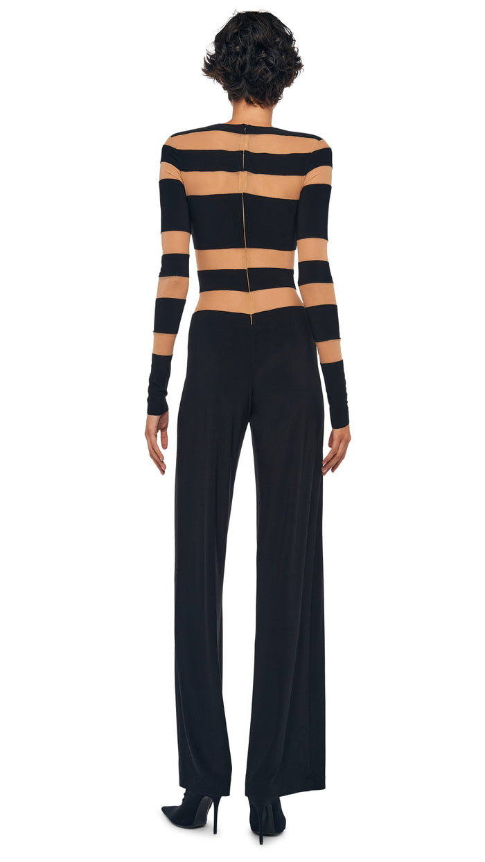 Norma Kamali SPLICED STRAIGHT LEG JUMPSUIT