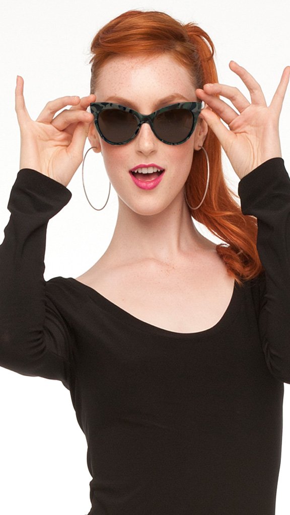Norma Kamali SQUARE CAT EYE SUNGLASSES