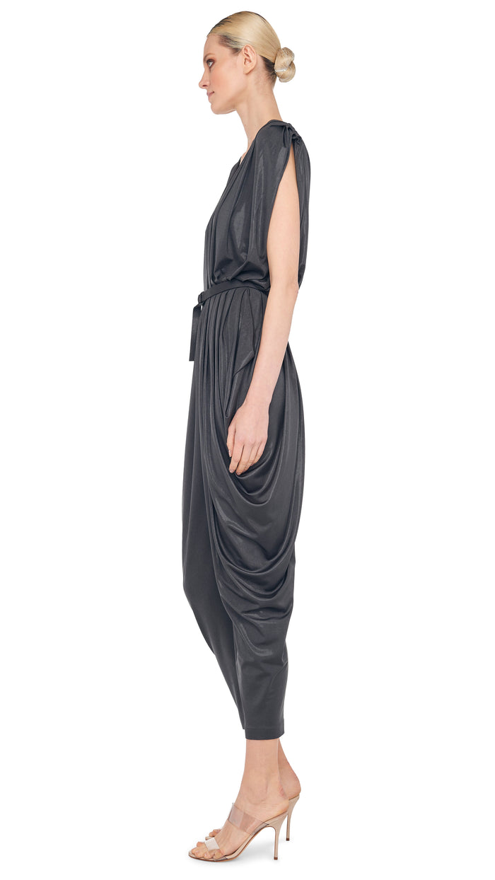 Norma Kamali SQUARE SLEEVE WATERFALL JUMPSUIT