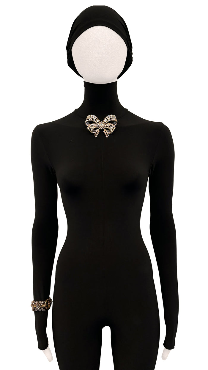 norma kamali STARET BOW STONE BROOCH