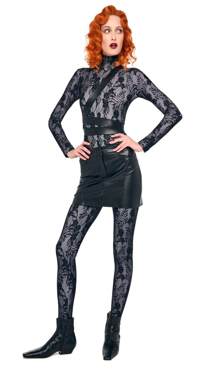 Norma Kamali STRAIGHT JEAN MINI SKIRT