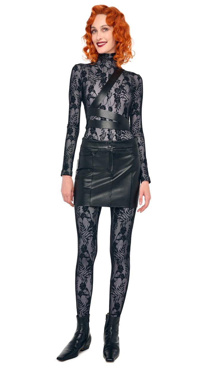 norma kamali STRAIGHT JEAN MINI SKIRT