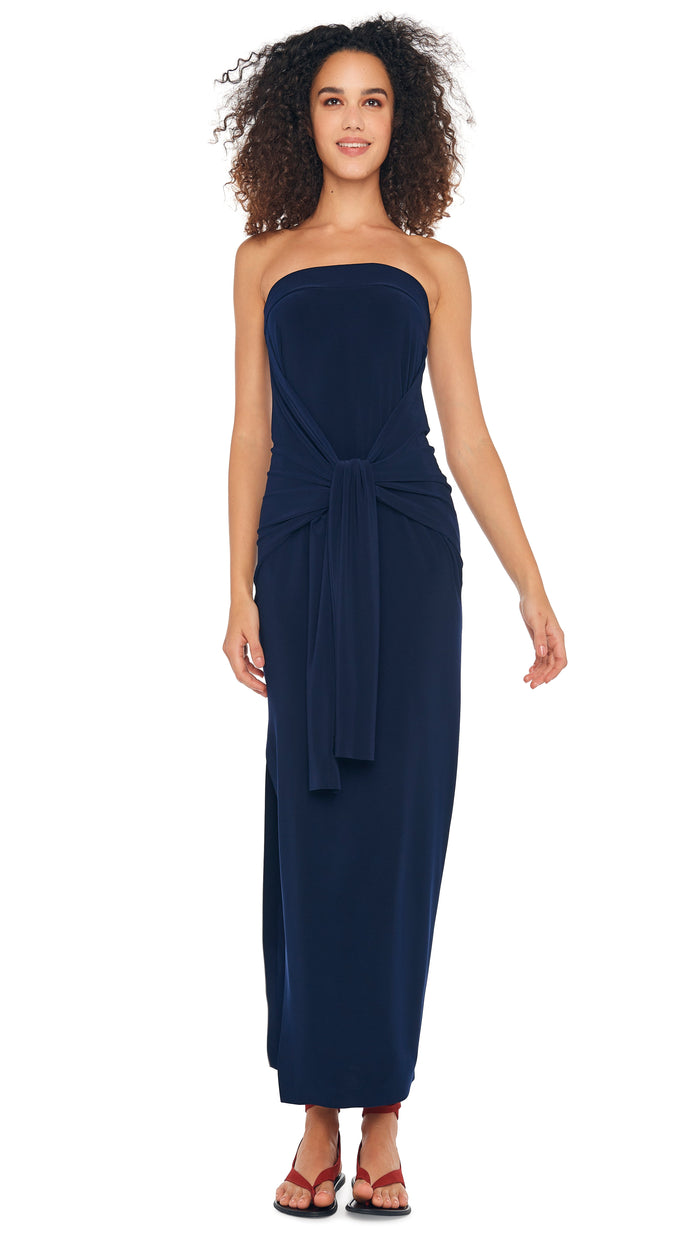 norma kamali STRAPLESS ALL IN ONE SIDE SLIT GOWN