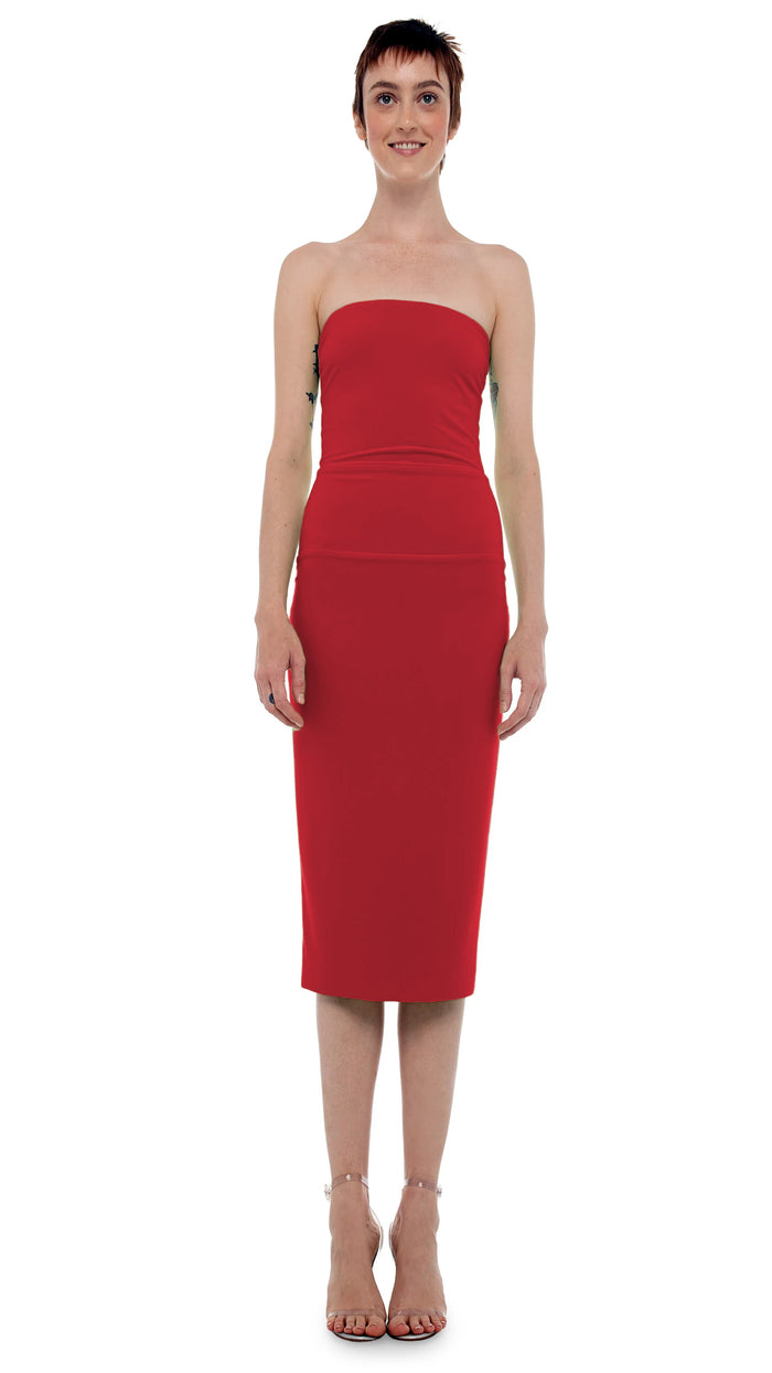 norma kamali STRAPLESS DRESS TO KNEE