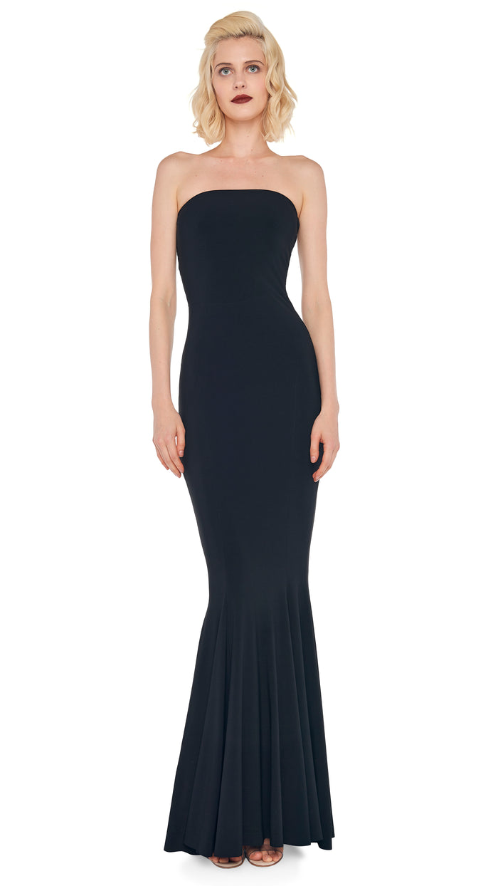 norma kamali STRAPLESS FISHTAIL GOWN