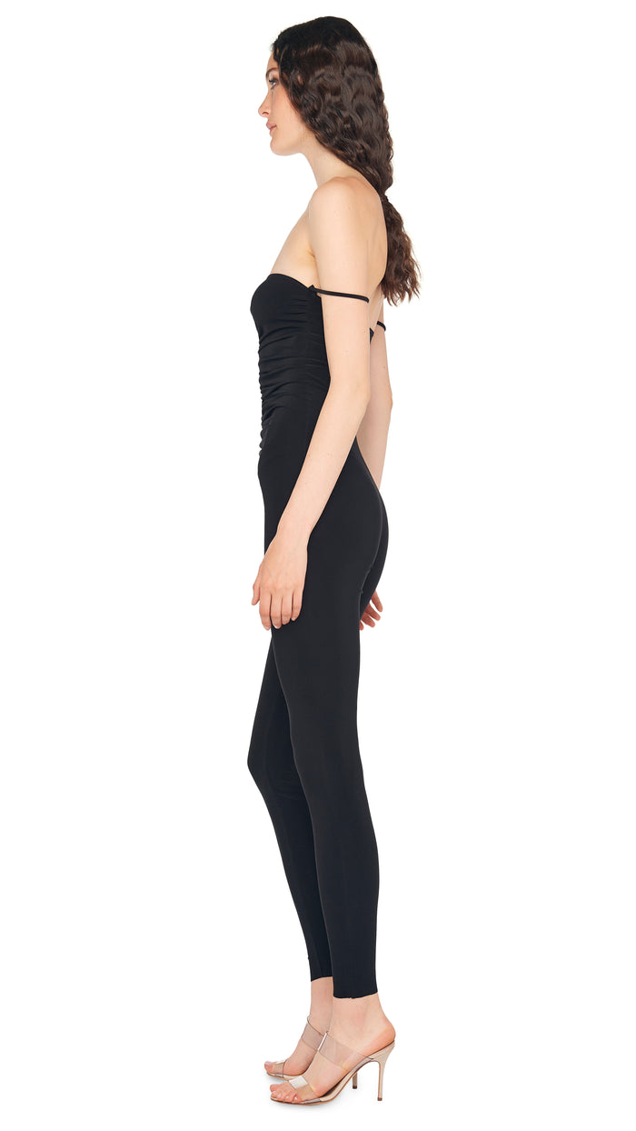 Norma Kamali STRAPLESS SHIRRED FRONT CATSUIT
