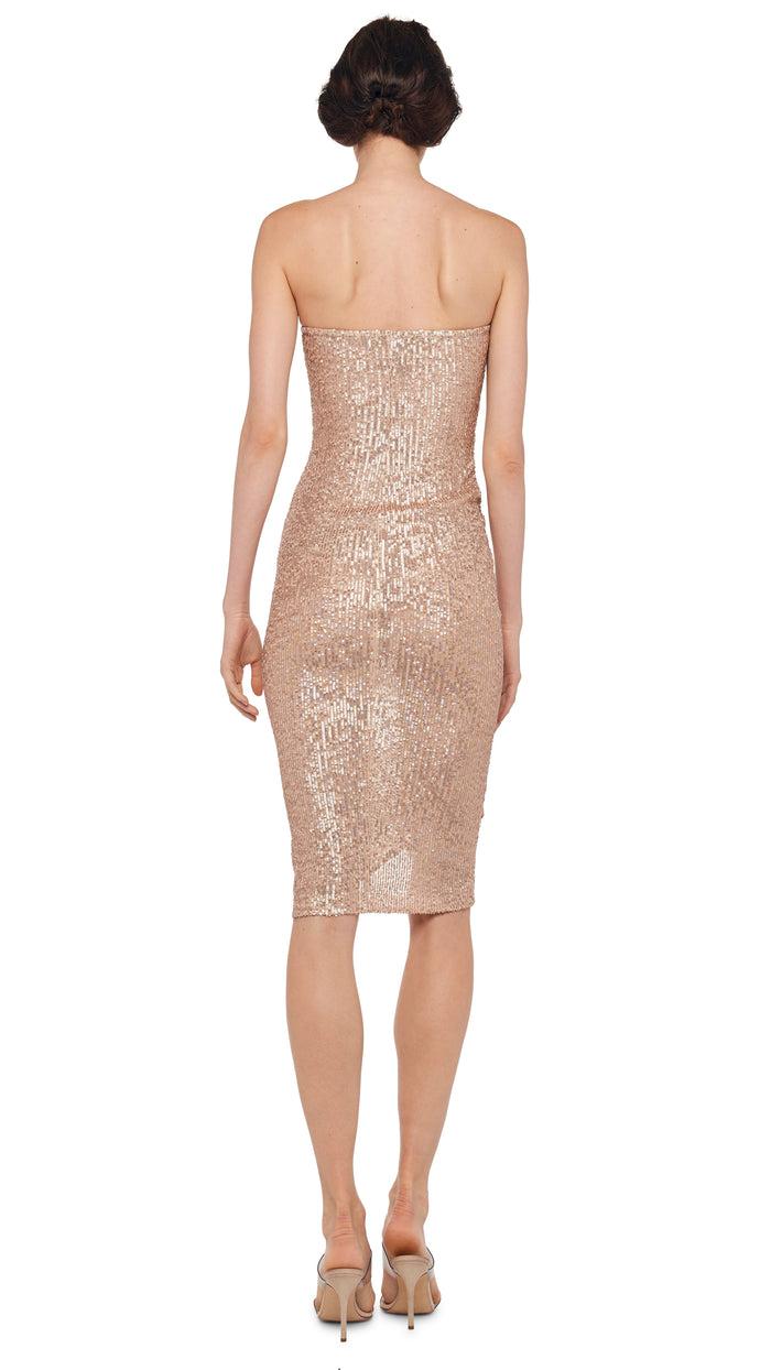 Norma Kamali STRAPLESS SHIRRED FRONT DRESS