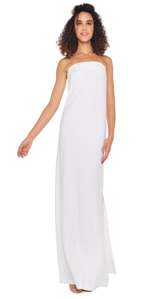 norma kamali STRAPLESS TAILORED SIDE SLIT GOWN