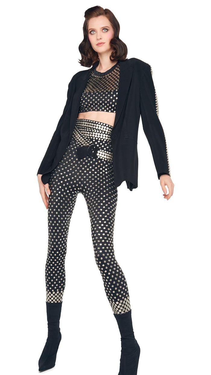 Norma Kamali STUD WIDE BELT XL