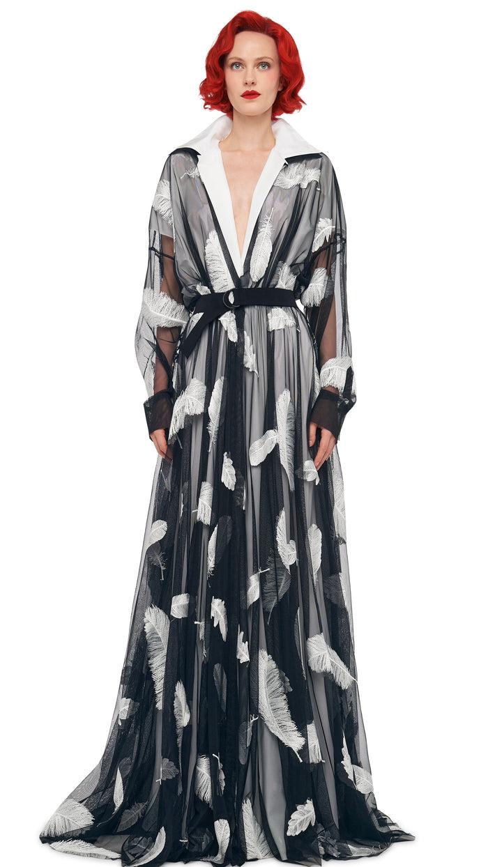 norma kamali SUPER OS BF NK SHIRT FLARED GOWN