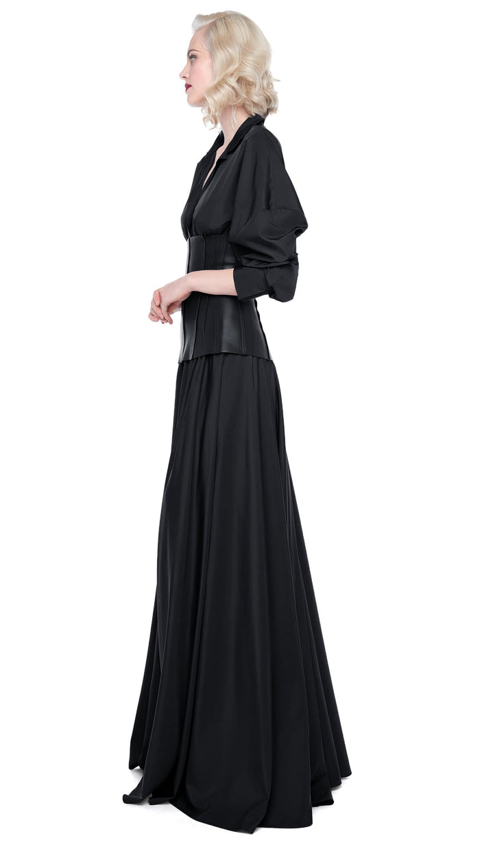 Norma Kamali SUPER OS BF NK SHIRT FLARED GOWN