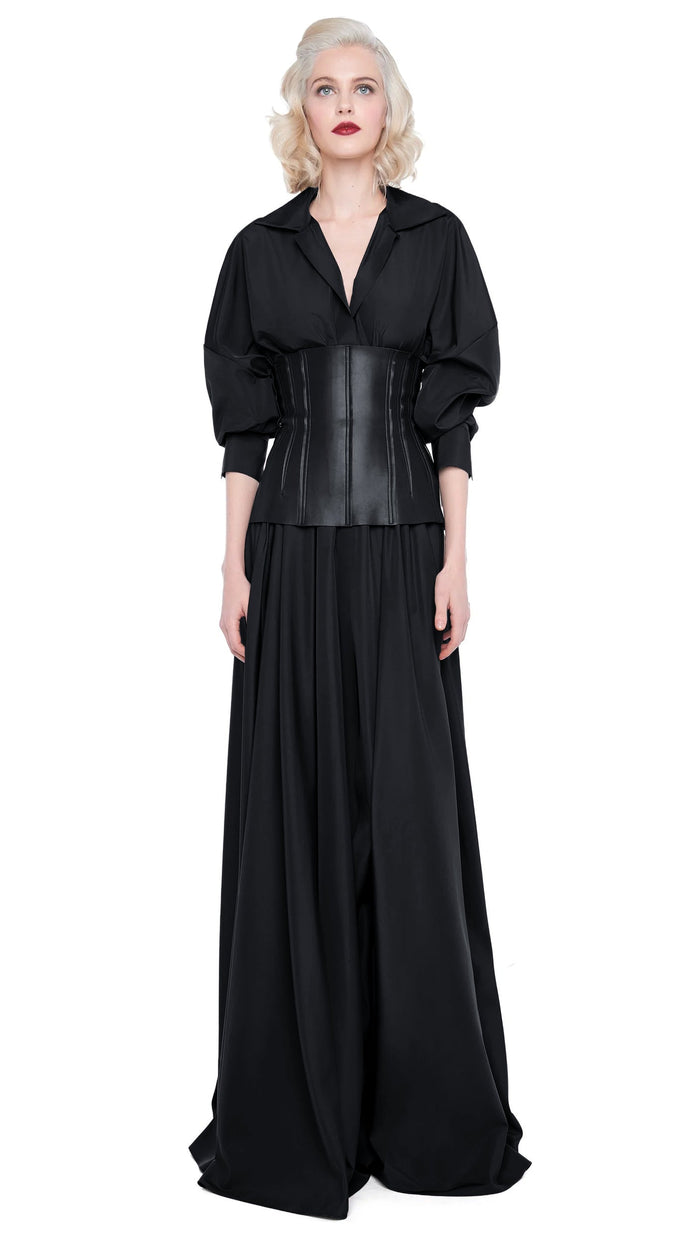 norma kamali SUPER OS BF NK SHIRT FLARED GOWN