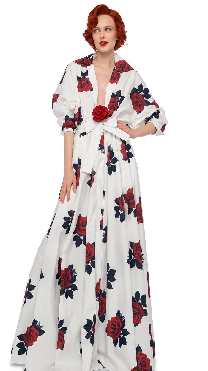 norma kamali SUPER OS BF NK SHIRT FLARED GOWN