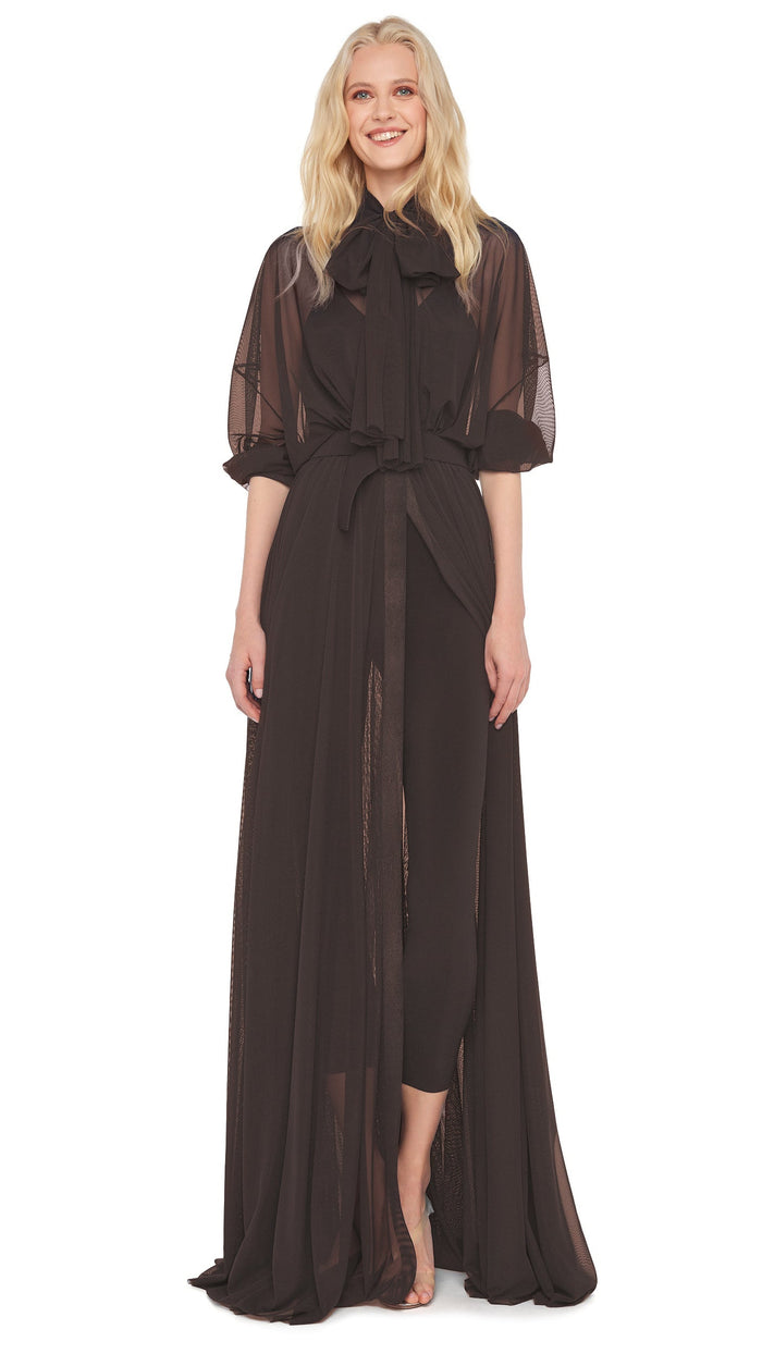 norma kamali SUPER OS BF NK SHIRT GOWN W/ BOW