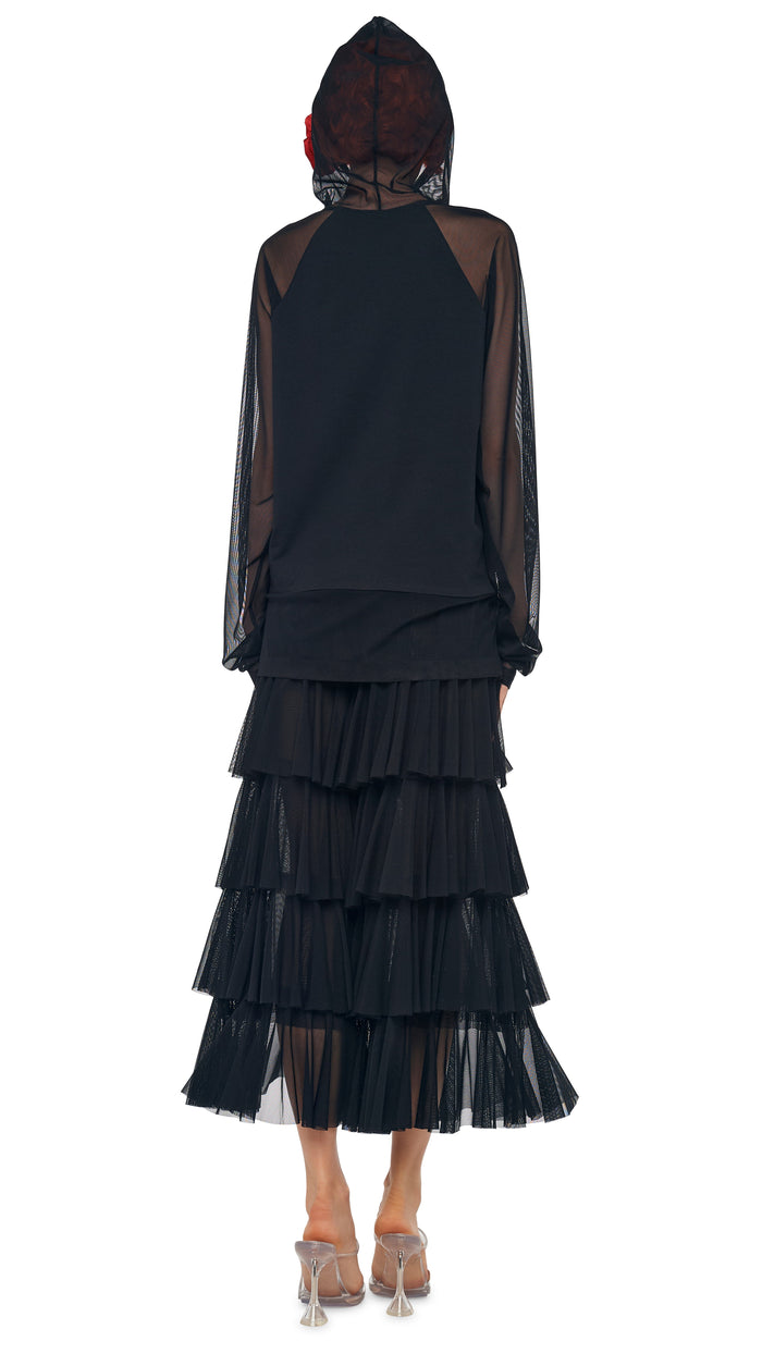 Norma Kamali SUPER WIDE LEG RUFFLE PANT