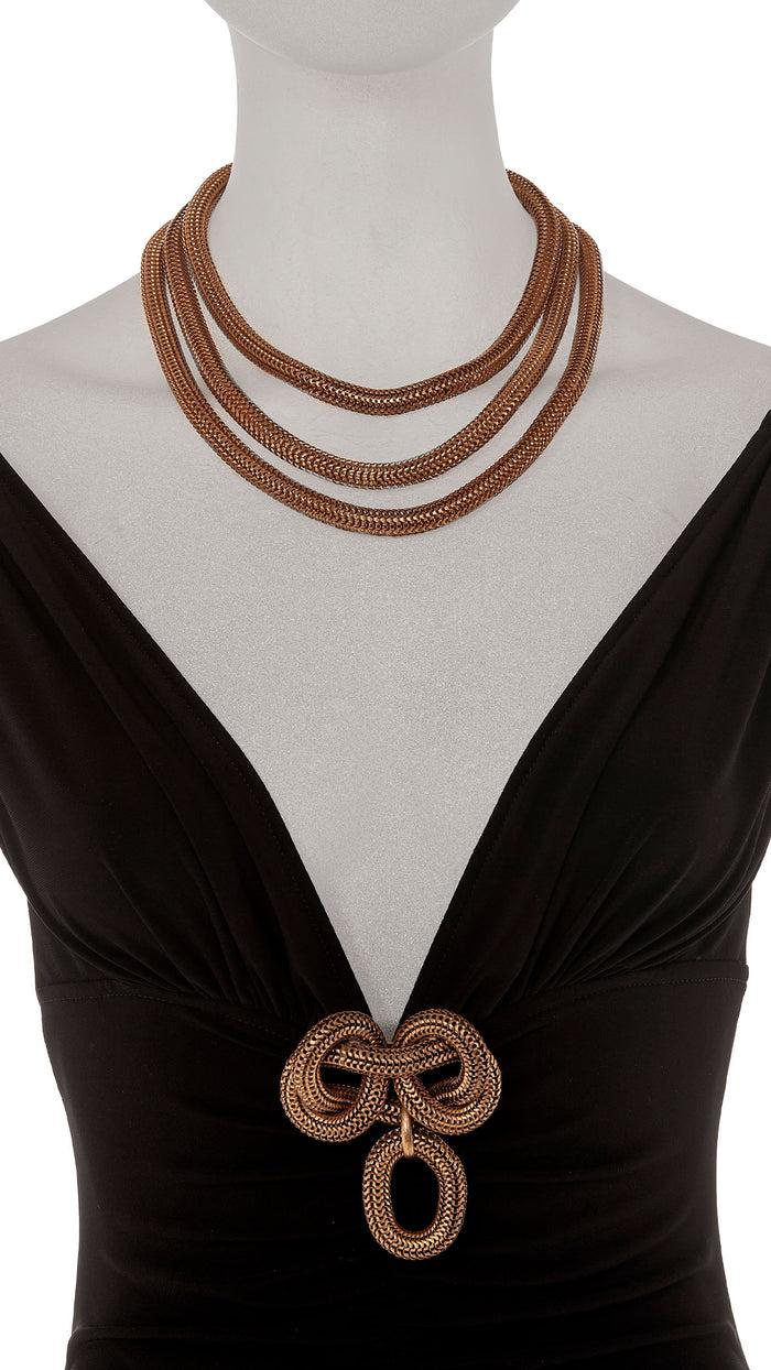 Norma Kamali THREE LAYER NECKLACE AND BROOCH