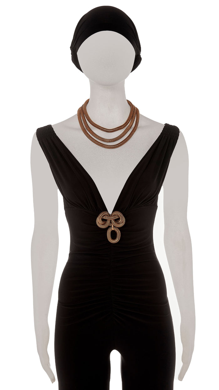 norma kamali THREE LAYER NECKLACE AND BROOCH
